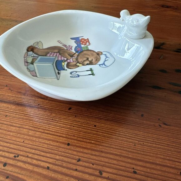 Vintage FD Chauvigny Child’s Porcelain Warming Dish WITH Stopper - Picture 6 of 11